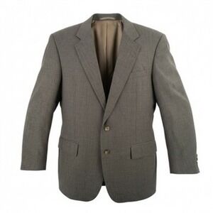 Stanley Blacker Mens 42R Blazer Brown Two Button Wool Blend Professional
